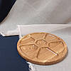 Менажниця дерев'яна дубова дошка для подачі страв кругла на 7 ділень, двостороння, фото 5