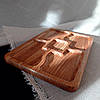 Менажниця прямокутна дубова дошка для подачі страв на 5 секції двостороння, фото 3