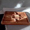 Менажниця прямокутна дубова дошка для подачі страв на 5 секції двостороння, фото 6