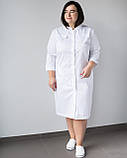 Медичний жіночий халат Валері білий +SIZE, фото 4