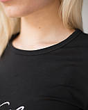 Жіноча футболка Модерн, чорний принт Say AAA, фото 2