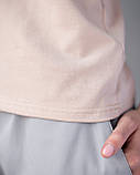 Жіноча футболка Модерн, беж принт Beauty (кисть), фото 3