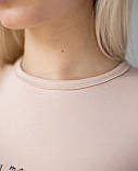 Жіноча футболка Модерн, беж принт Beauty (кисть), фото 4