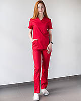 Медичний жіночий костюм Топаз червоний