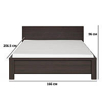 Двоспальне ліжко з узголів'ям Каспіан LOZ/160 160х200см кольору дуб мілано темний БРВ-Україна