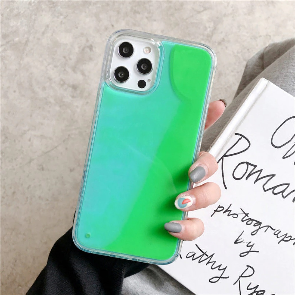 Неоновий чохол для iPhone 11 Pro Max з рідким піском