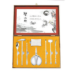 Набір пристроїв для вирізання крабів Леско YY20-0097 у дерев’яній коробці з нержавіючої сталі