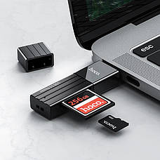 Картрідер HOCO Mindful HB20 USB 3.0 SD/ TF Чорний, фото 4