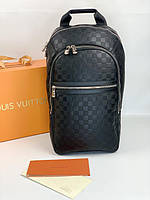 Рюкзак Louis Vuitton черного цвета | Мужской кожаный рюкзак бренда Луи Виттон
