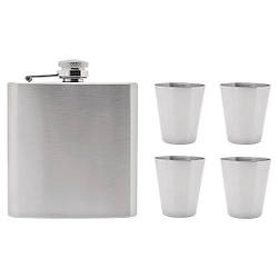 Подарунковий набір Berghoff Outdoor фляга, 4 чарки та чохол 6 предметів нержавійка (8500223 BF)