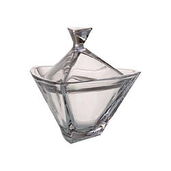 Цукерниця Bohemia Triangle з кришкою d18 см богемське скло (b6K715/180)