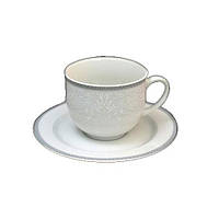 Набор кофейный Thun Opal (Обводка сіра) на 6 персон 12 предметов 110мл фарфор (8034800/115)
