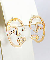 Сережки-гвоздики XР. Позолота 18К. Довжина: 20 мм. Ширина: 14 мм.