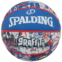 Мяч баскетбольный Spalding Blue Red Graffiti размер 7 резиновый для игры на улице (84377Z)