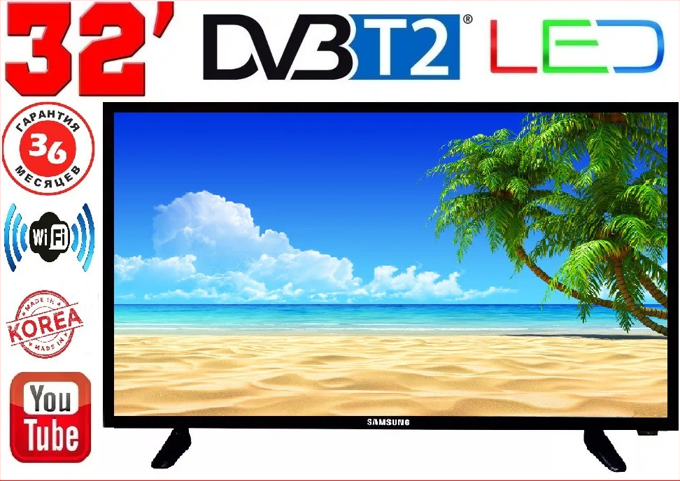 Телевізори Samsung SmartTV Slim 32" FullHD LED, IPTV, T2