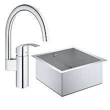 Набір Grohe мийка кухонна K700 31578SD0 + змішувач Eurosmart 33202002