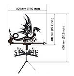 Флюгер Дракон №3, флюгер на дах з металу 2 мм., фото 2