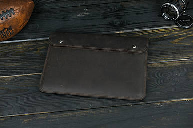 Чохол для MacBook Дизайн №37 з натуральної шкіри колір Шоколад