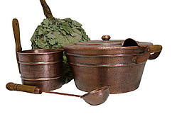 Мідний банний набір