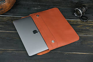 Шкіряний чохол для MacBook Air 13" (2018-2021) Дизайн №37, шкіра Grand, колір Коньяк, фото 3
