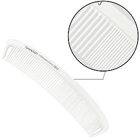 Гребінець для волосся Carbon T&G Білий 0913 барбер перукар стрижка мелірування barber гребінець