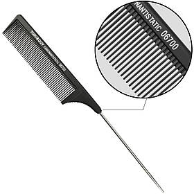 Гребінець- гребінь для волосся Carbon T&G з металевою ручкою чорний 06700 барбер перукар-стримка гребінець