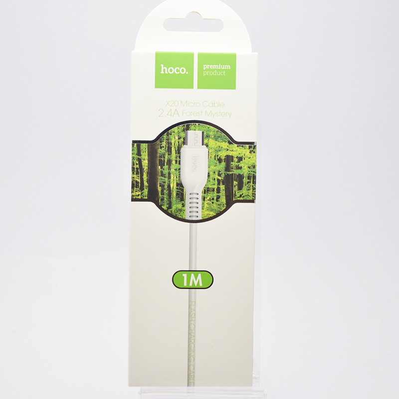 Кабель HOCO X20 "Flash" USB-microUSB 1m White