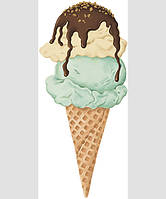 Наклейка ростовая фигура Акварельное мороженое Артикул 41082