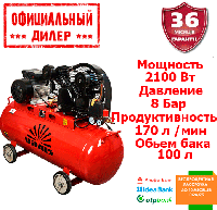 Воздушный компрессор Vitals GK100.j65v2-8a (2.1 кВт, 170 л/мин, 100 л) YLP