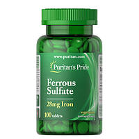 Iron Ferrous Sulfate 28 мг Puritan's Pride (100 таблеток)