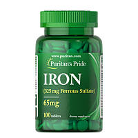 Iron Ferrous Sulfate 65 мг Puritan's Pride (100 таблеток)