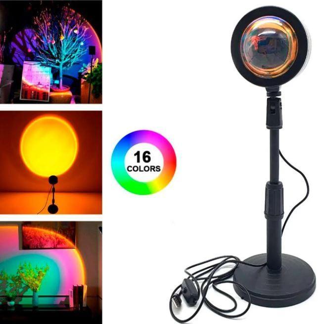 Настільна Led Лампа з RGB-підсвічуванням Лампа c ефектом заходу