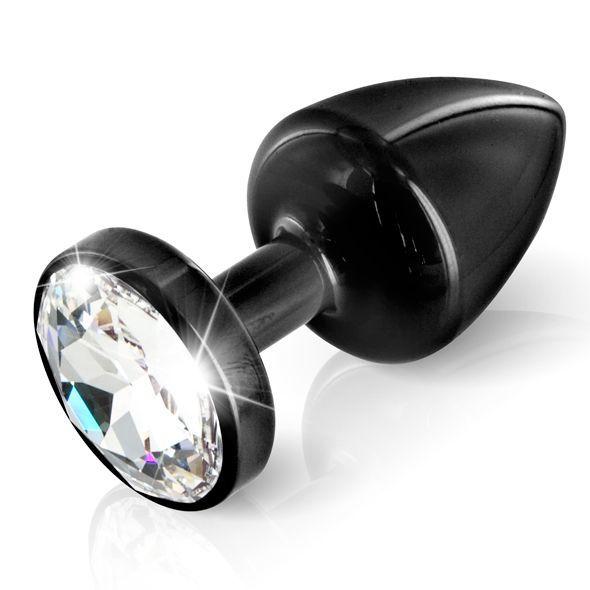 Анальная пробка Diogol ANNI round black 35мм, с кристаллом Swarovsky | Promax