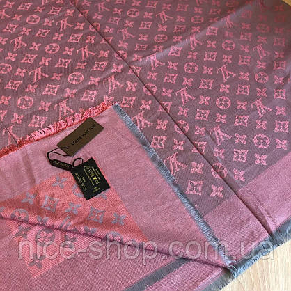 Хустка Louis Vuitton комбі Люкс коралово-сіра, фото 3