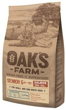 Oaks Farm (Оакс Фарм) Grain Free Adult 6+ Small & Mini Breed Dogs Salmon Сухой беззерновой корм для собак, фото 2