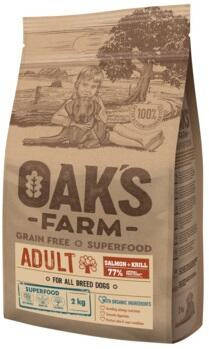Oaks Farm (Оакс Фарм) Grain Free Adult All Breed Dogs Salmon & Krill Сухой беззерновой корм для взрослых собак, фото 2