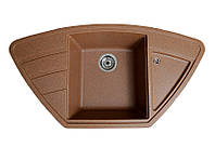 Кухонна мийка кам'яна Крафт терракот. Гранітна з крилами зі штучного каменю раковина на кухню