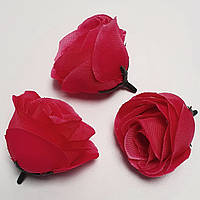 Головы цветов Розы искусственные Малиновые, диаметр 5 см