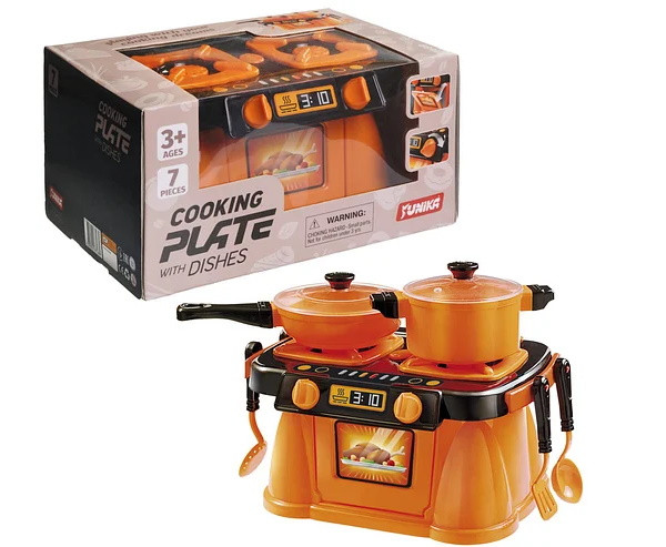 Набір "Cooking Plate with Dishes" 7 предметів, помаранчевий, кор. 32*22*16см, ТМ Юніка, Україна, фото 1