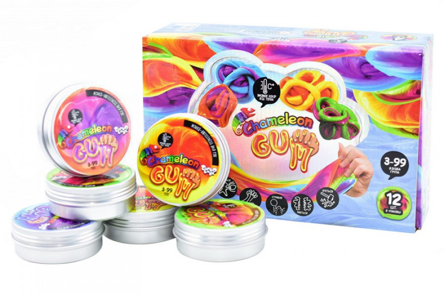 Жуйка для рук "Chameleon Gum", бузковий, рос, банка 7*3см (12шт)
