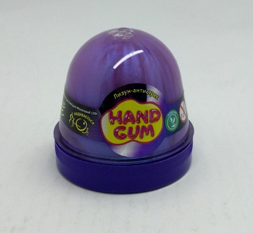 Лізун-антистрес ТМ Mr.Boo "Hand gum фіолетовий", 120г, у баночці 7*6см (24шт)