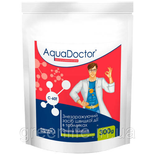 Шоковий хлор в таблетках Aquadoctor С60Т (300 гр) Аквадоктор, в таблетках, 300 гр