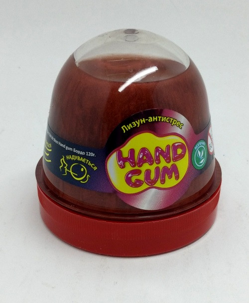 Лізун-антистрес ТМ Mr.Boo Hand gum бордо 120мл, у банці 7*6см