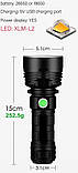Яскравий ручний ліхтар 1600LM USB (як XHP50, XHP90, Police, Boruit, Trlife, Bailong) Без батареї, фото 8