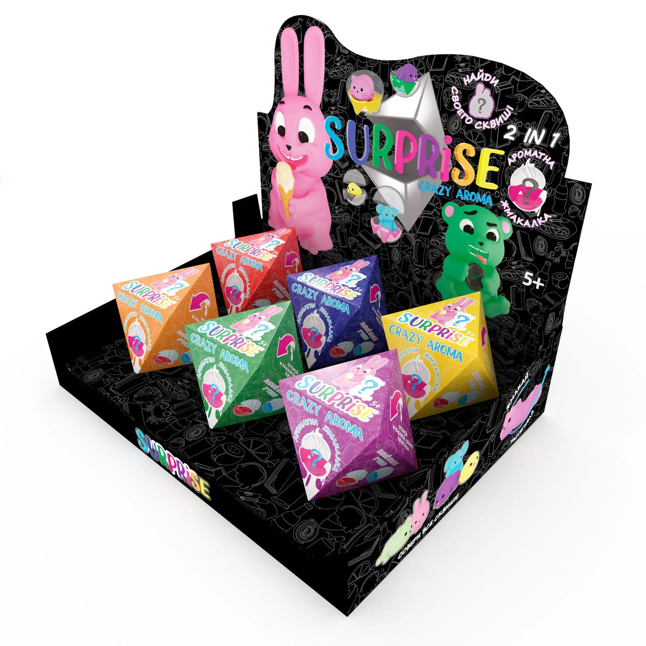 Набір сюрприз TM MrBoo Crazy Aroma SURPRISE лизун антистрес, кор. 10*10см (6шт)