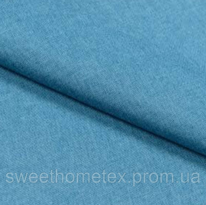 Тканина декоративна оксфорд меланж яскраво-блакитна меблева для чохлів на меблі