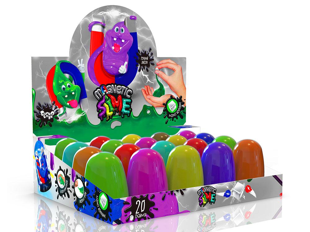 Слайм лизун "Magnetic Slime" колба 8*5см, українська (20шт)