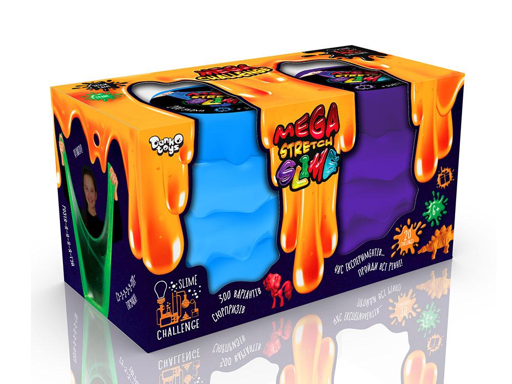 Слайм лізун Mega Stretch Slime, 2 банки, укр., в кор. 9,5*17,5*8,5см (6 шт.)