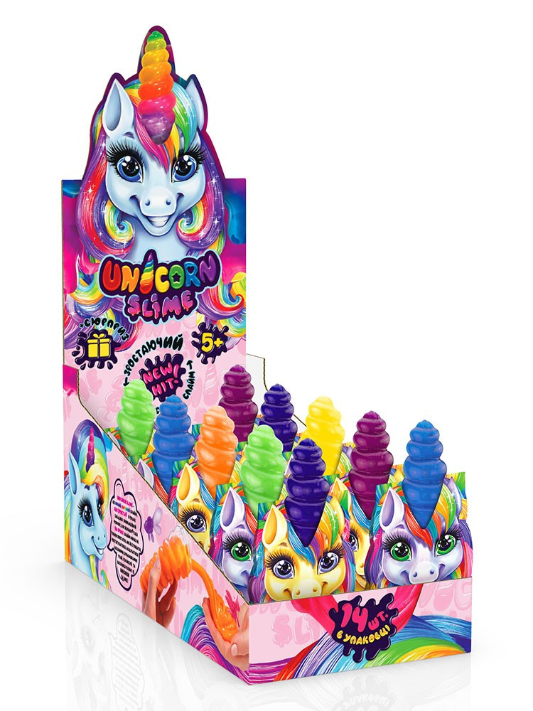 Слайм лизун Unicorn Slime, густий, 5*14см (14шт)
