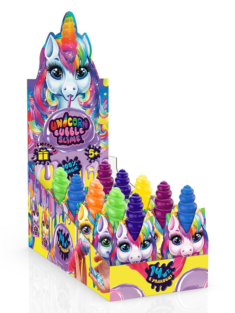 Слайм лизун Unicorn Slime, рідкісний, укр., у банці 16*6см (14шт)